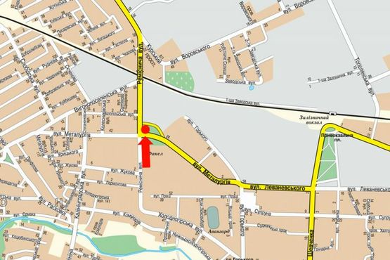 Схема рекламної площини за адресою Ремесленная ул. / Металлургов ул., возле супермаркета "Экомаркет", АЗС "БРСМ"