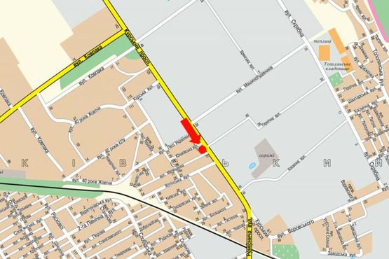 Схема рекламної площини за адресою Курский пр. / Героическая ул., возле автосалона "Skoda"