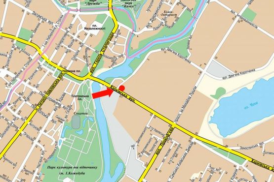 Схема рекламной плоскости по адресу Харьковская ул., 1, возле ТРЦ "Мануфактура", супермаркетов "Сильпо", "Comfy", правая