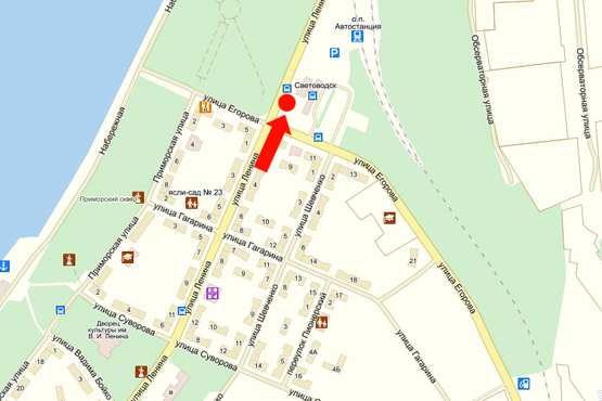 Схема рекламной плоскости по адресу Ленина ул., возле автовокзала, на светофоре