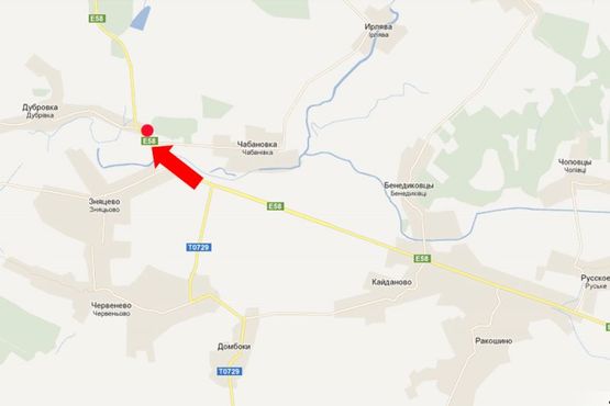 Схема рекламной плоскости по адресу Трасса Киев - Чоп, возле с. Чабановка, в сторону города Ужгород