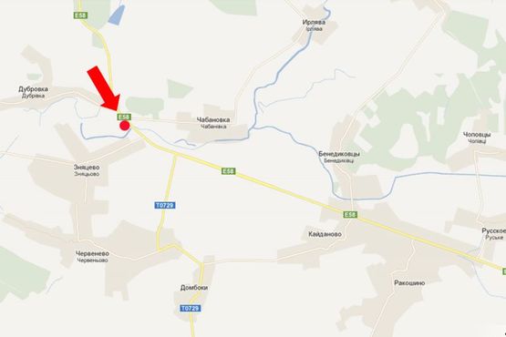 Схема рекламной плоскости по адресу Трасса Киев - Чоп, возле с. Чабановка, в сторону города Мукачево