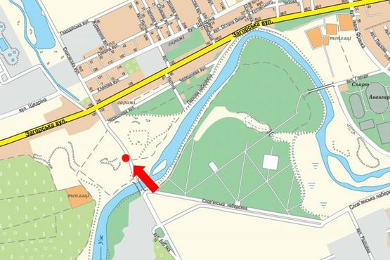 Схема рекламной плоскости по адресу Бабьяка ул., возле гипермаркета “Новая линия”