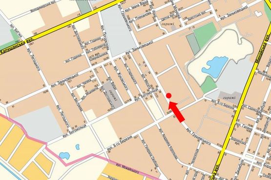 Схема рекламной плоскости по адресу Грушевского ул., возле отделения "Автолюкс", рядом с остановкой "магазин Океан"