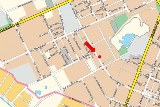 Схема рекламной плоскости по адресу Грушевского ул., возле отделения "Автолюкс", рядом с остановкой "магазин Океан"