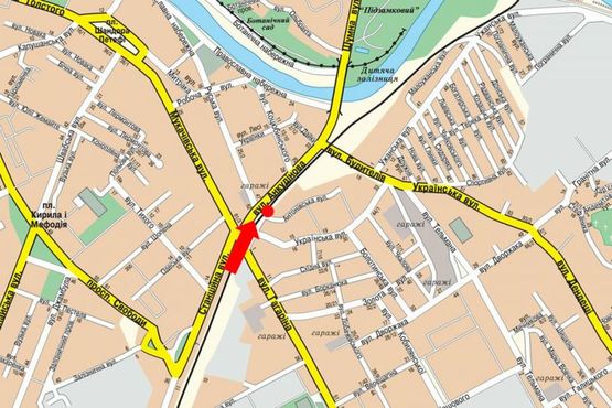 Схема рекламной плоскости по адресу Антоновская ул.,  ж/д переезд, правый