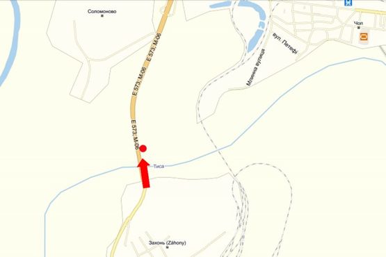 Схема рекламной плоскости по адресу Контрольно-пропускной пункт "Чоп", въезд  со стороны Венгрии