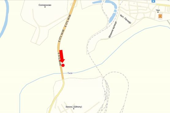 Схема рекламной плоскости по адресу Контрольно-пропускной пункт "Чоп", выезд со страны в сторону Венгрии