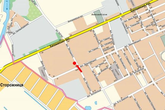 Схема рекламной плоскости по адресу Легоцкого ул. / ул. Заньковецкой, возле супермаркета "Вопак"