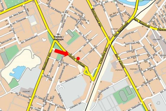 Схема рекламной плоскости по адресу Свободы пр., рядом автовокзал, возле магазина “Вопак”