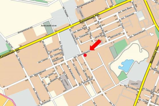 Схема рекламной плоскости по адресу Заньковецкой ул. / ул. Грушевского, в сторону ул. Легоцкого