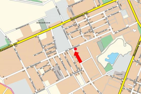 Схема рекламной плоскости по адресу Заньковецкой ул. / ул. Грушевского