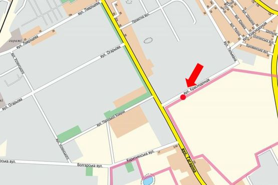 Схема рекламной плоскости по адресу Краснодонцев ул., выезд с  рынка