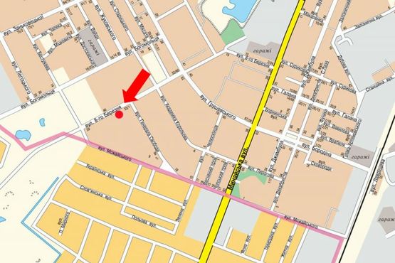 Схема рекламной плоскости по адресу 8 Марта ул. / ул. Ген. Свободы, возле Бизнес-центра