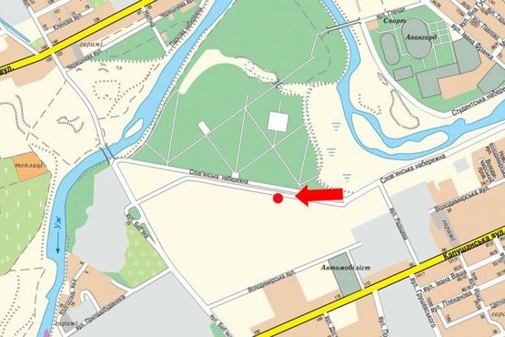 Схема рекламной плоскости по адресу Славянская наб., в сторону ул. Бабьяка