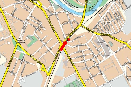 Схема рекламной плоскости по адресу Анкудинова ул. / ул. Русская