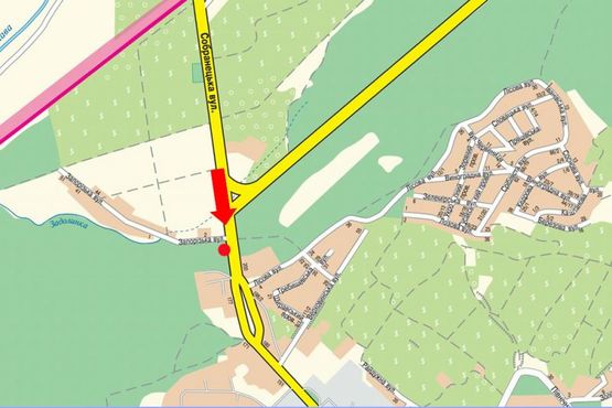 Схема рекламной плоскости по адресу Собранецкая ул., возле отеля “Кантри”, вьезд со стороны Словакии