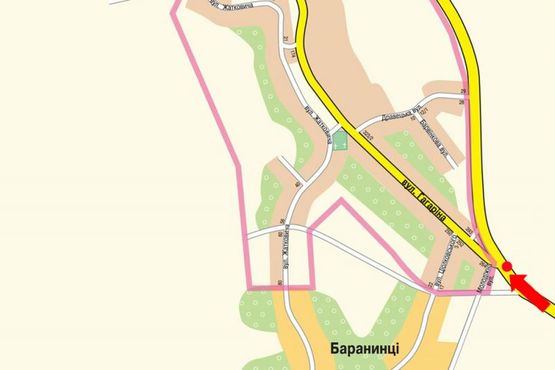 Схема рекламной плоскости по адресу Гагарина ул., въезд в город со стороны Мукачева