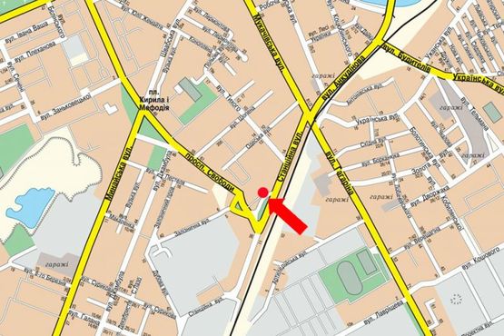 Схема рекламной плоскости по адресу Станционная ул., напротив ж/д вокзала