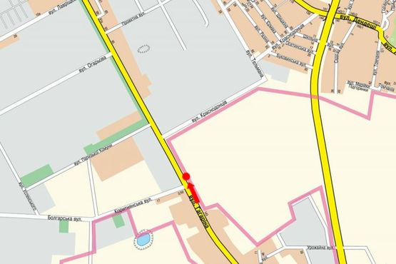 Схема рекламной плоскости по адресу Гагарина Ю. ул., возле магазина «Домовый»