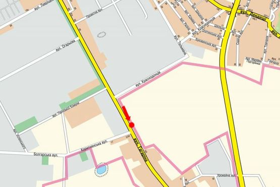 Схема рекламной плоскости по адресу Гагарина Ю. ул., возле магазина «Домовый»