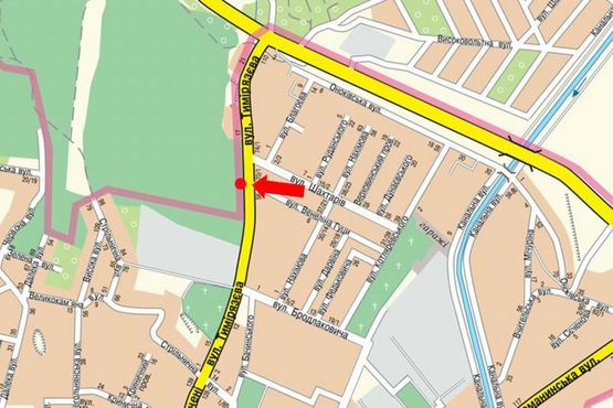 Схема рекламной плоскости по адресу Тимирязева ул., возле автобусной остановки