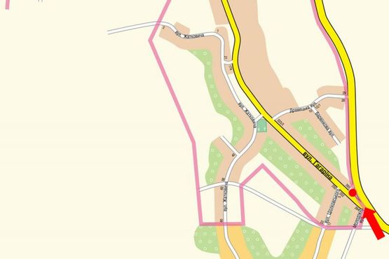 Схема рекламной плоскости по адресу вьезд в город со стороны Мукачево, начало ул. Гагарина Ю.