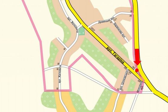 Схема рекламной плоскости по адресу розвилка с обьездной трассы на Мукачево, вьезд в город Ужгород