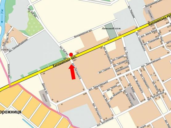 Схема рекламной плоскости по адресу Капушанская ул. - ул. Бабяка, в сторону Бабяка ул.