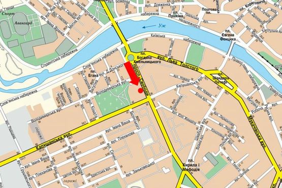 Схема рекламной плоскости по адресу Свободы пр., возле магазина "Фокстрот"