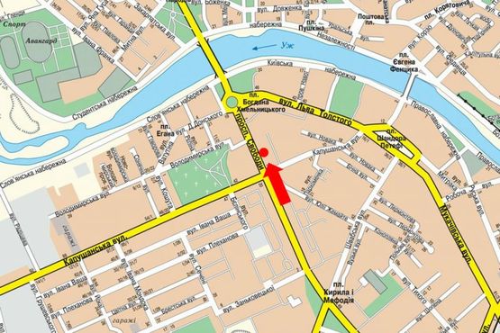 Схема рекламной плоскости по адресу Свободы пр., возле магазина "Козак"