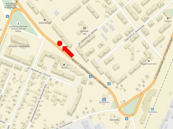 Схема рекламной плоскости по адресу Свободы пр. / ул. Джамбула