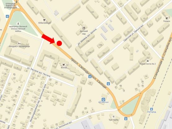 Схема рекламной плоскости по адресу Свободы пр. / ул. Джамбула