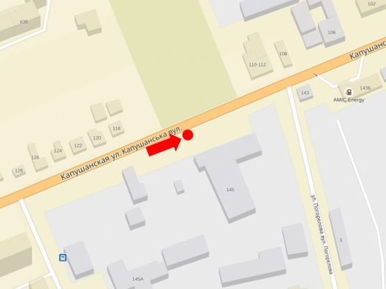 Схема рекламной плоскости по адресу Капушанская ул., 145, в центр