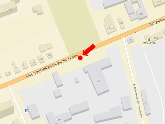 Схема рекламной плоскости по адресу Капушанская ул., 145, к супермаркету "Велмарт", из центра