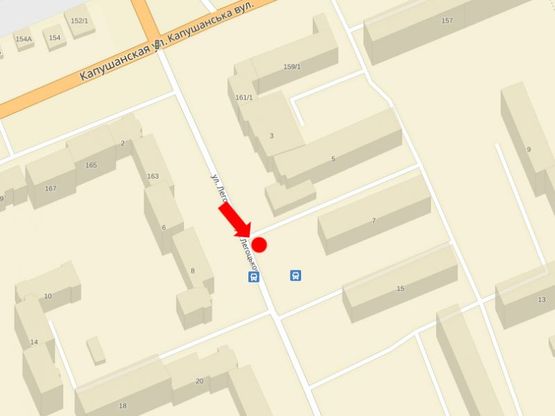 Схема рекламной плоскости по адресу Легоцкого ул., 7, в сторону ул. Заньковецкой, ТЦ "Токио"