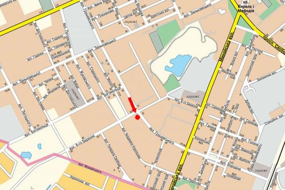 Схема рекламной плоскости по адресу Грушевского ул. / ул. 8 Марта