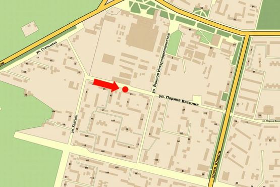 Схема рекламної площини за адресою Порика ул., 33, возле аквапарка "Маяк", в центр