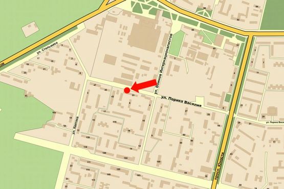 Схема рекламной плоскости по адресу Порика ул., 33, возле аквапарка "Маяк", из центра