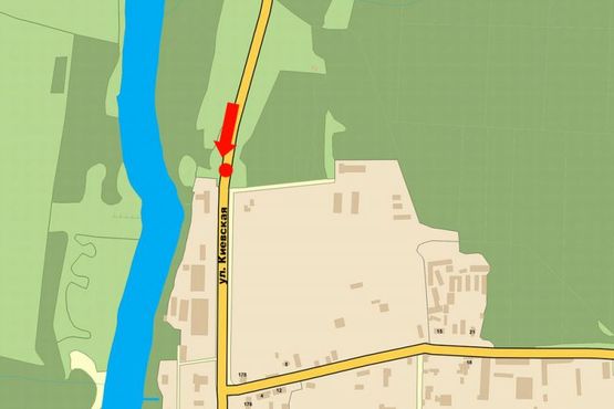 Схема рекламной плоскости по адресу Киевская ул., возле автосалона "Skoda", разделитель