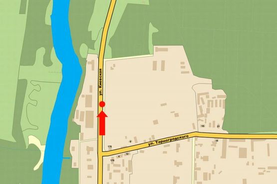 Схема рекламной плоскости по адресу Киевская ул., возле зоопарка "Подольский", разделитель