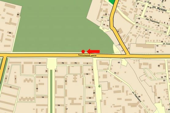 Схема рекламной плоскости по адресу Хмельницкое шоссе / 600-летия ул.