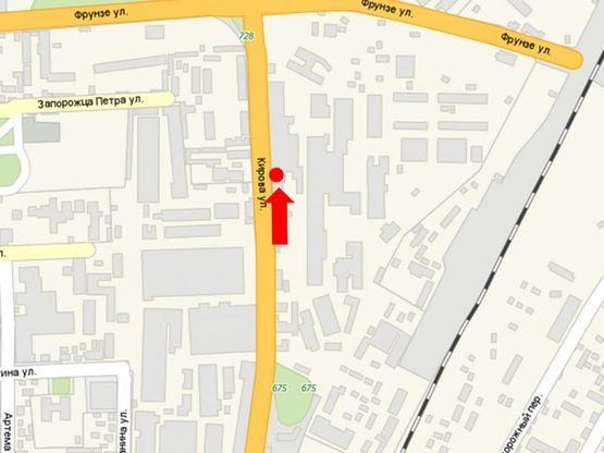 Схема рекламной плоскости по адресу Батожская ул. (бывш. Кирова ул.), 8, напротив, из центра