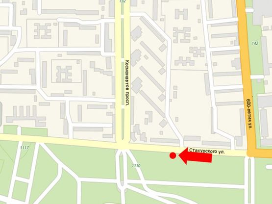 Схема рекламной плоскости по адресу Первозванного ул. (бывш. Стахурского ул.), 6, из центра