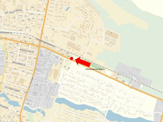 Схема рекламной плоскости по адресу Немировское шоссе, 187, в центр