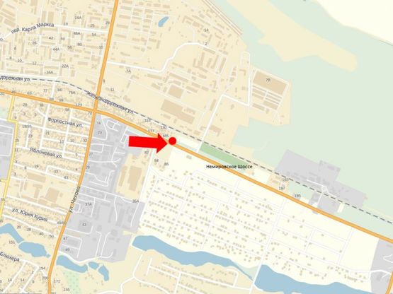 Схема рекламной плоскости по адресу Немировское шоссе, 187, из центра