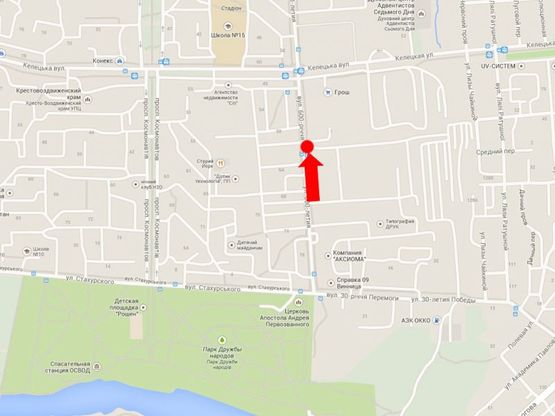 Схема рекламной плоскости по адресу 600-летия ул., 60, в направлении Хмельницкого шоссе