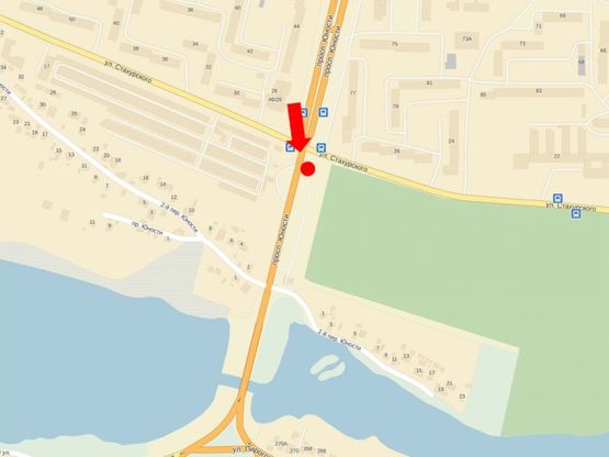 Схема рекламной плоскости по адресу Юности пр. / Первозванного ул. (бывш. Стахурского ул.), из центра