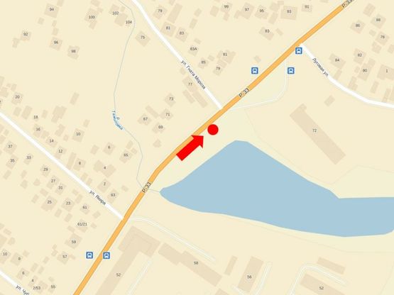 Схема рекламной плоскости по адресу Ватутина ул., 58 / Мороза ул., возле разворота троллейбуса, из центра