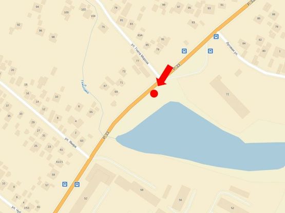 Схема рекламной плоскости по адресу Ватутина ул., 58 / Мороза ул., возле разворота троллейбуса, в центр